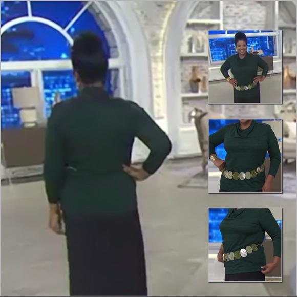 Lisa Rinna Cowl Neck Top with Faux Leather Details - Picture 6 of 8